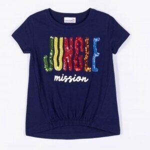 NWT Coccodrillo navy t-shirt with multicolor sequins
